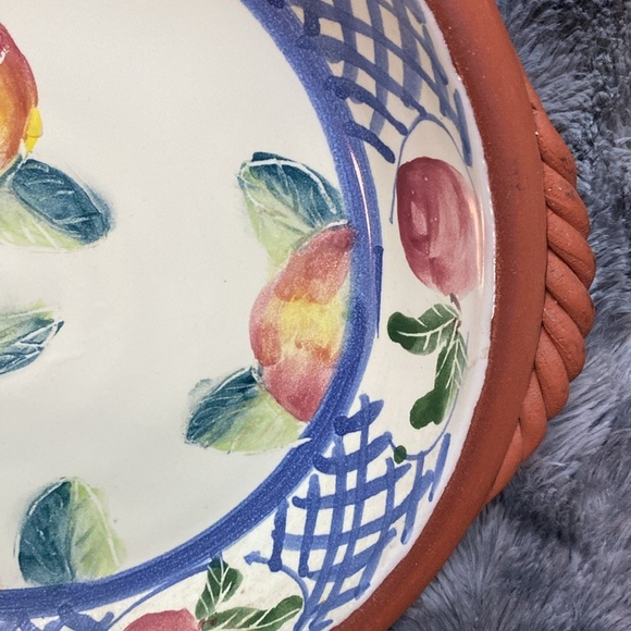 D'Arcy Margesson Signed Terracotta Pottery Hand thrown 1995 Deep Dish - Picture 3 of 16